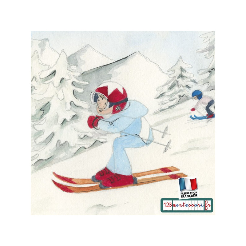 Le ski : Images séquentielles, récits Montessori