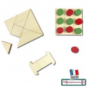 Petits jeux : tangram, support élastique, morpion