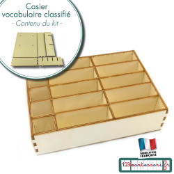 Casier pour vocabulaire classifié (cartes en 3 parties)