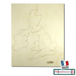 Carte Puzzle Royaume Uni en bois