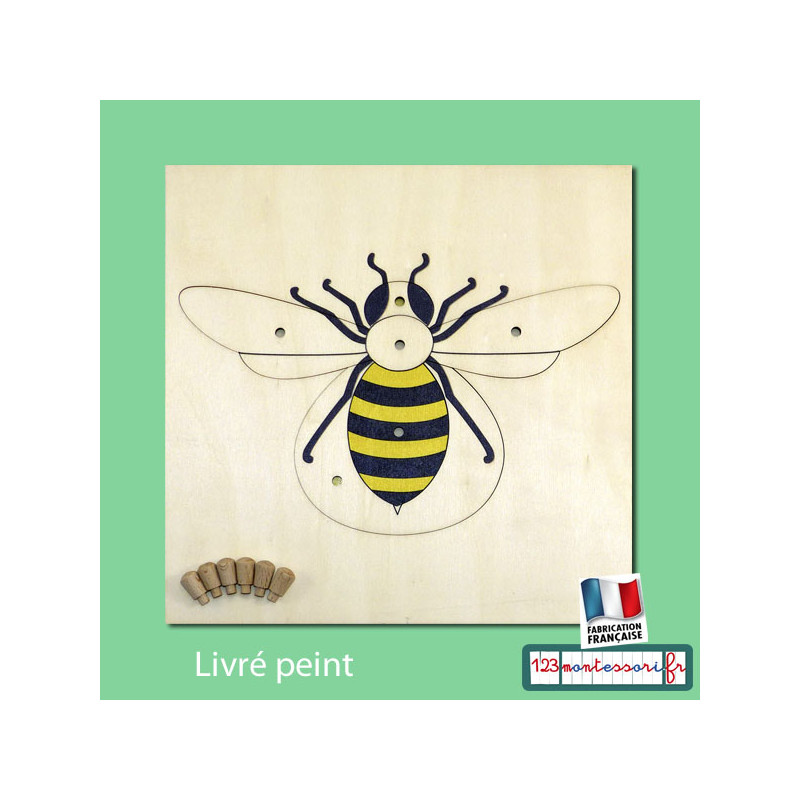 Puzzle de l'abeille Montessori peint