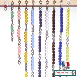 Perles Montessori pour les chaines longues du compter en sautant chaines des cubes