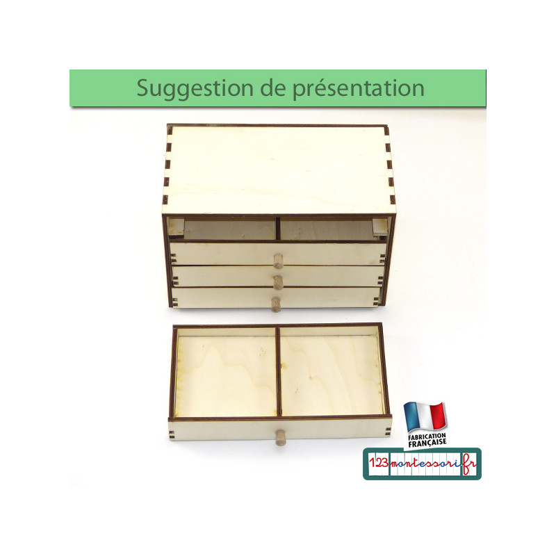 Commode des livrets rouge de conjugaison Montessori