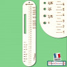 Règle pour chaussettes, jauge de tricot