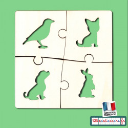 Puzzle en 4 pièces animaux