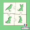 Puzzle en 4 pièces animaux