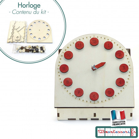 Petite horloge Montessori avec aiguilles mobiles