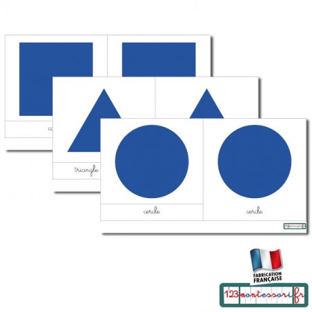 Carte pour le cabinet de géométrie (cursive bleu)
